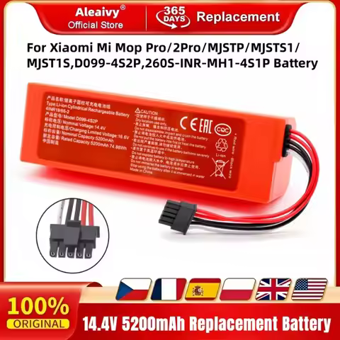 14.4V 5200mAh Replacement D099-4S2P Battery For Xiaomi Mi Robot Vacuum-Mop 2 Pro Vacuum-Mop 2 MJSTS1