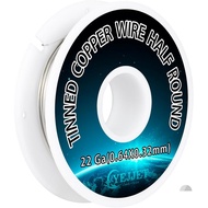 75 Ft Tinned Copper Wire Half Round 22 Gauge 1.3 oz Tinned Copper Wire for Jewelry Making