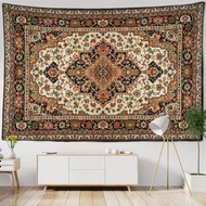 Persian patterned rug, vintage background fabric for living room, decorative poster wall hanging fab