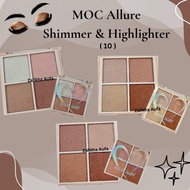 Shimmer & Highlighter, MOC Allure, 4 colour, makeup highlighter, makeup set, eyeshadow, Bronzer, 4 s