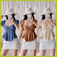 ↘ ∝ ➞ BARBARA Ribbon Peplum Top