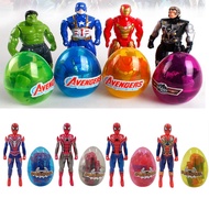 4PCS/SET Deformed Avengers Egg Transformed Spider-Man Hulk Iron Man Robot Egg Action Figure Kids Model Toys