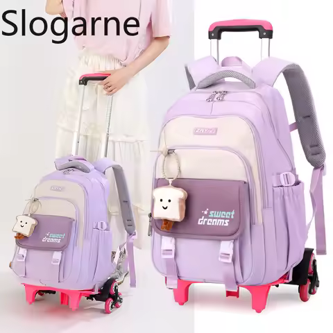 School Rolling Backpacks School bags for Girls Trolley Bag with Wheels Waterproof Orthopedic School 