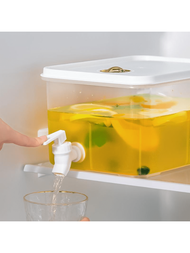 1入組家用冰箱冷水壺，帶水龍頭檸檬水果茶壺飲料果汁壺冷水壺