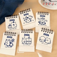 FEPS 2026 Desk Calendar, Cartoon Mini Coil Calendar,  Portable Calendar Plan Book Desktop Ornaments