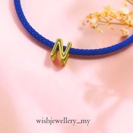 916 Gold Alphabet Charm Pendant/ Loket Charm Huruf Emas 916