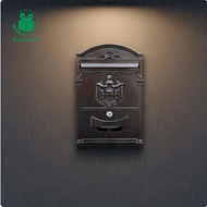 Kesoto Lockable Wall Mailbox Weather Resistant Vintage Wall Mailbox Protected Gold