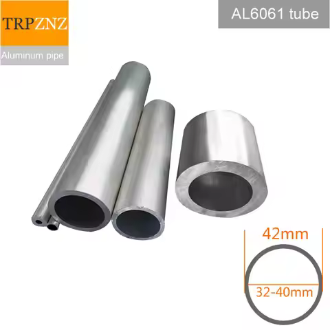 Aluminum Round Tube 6061 T6 6063 T5 Outer Diameter 42mm Inner 18-40mm Wall 1mm-5mm Hard Straight Alu
