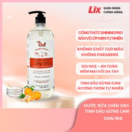 Nước rửa chén On1 tinh dầu gừng cam 1Kg N5603 - rửa bát đánh bay dầu mỡ bảo vệ da tay - Lixco Việt N