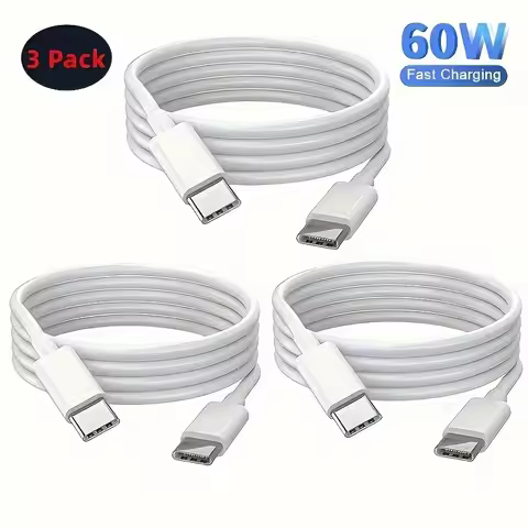 3Pack USB C to USB C Charging Cable 1M 2M 3M 60W Type C to Type C Fast Charger Cord for iPhone 15 16