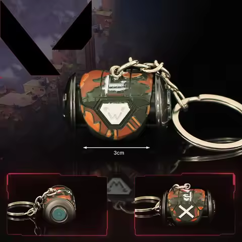 Game VALORANT Raze Boombot Robot Cosplay Keychain Kawaii Mini Model Alloy Keyring Key Chain Bag Acce