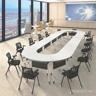 Conference Table Desk Negotiation Table Stitching Movable Training Foldable Mechanism Desk Long Tabl