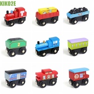 KIKO2E Magnetic Train Toys, Wooden Locomotive Railway Tracks Train, Train Accessories Assembly Combi