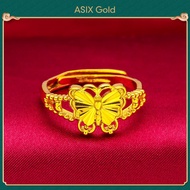 ASIX GOLD Original Gold 916 Butterfly Ring for Women Cincin rama-rama 916 bersalut emas untuk wanita 金916蝴蝶戒指女