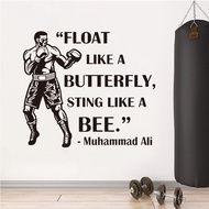Muhammad Ali Boxing Vinyl Decals Boxing Wall Sticker Float Like A Butterfly Sting Like A Bee Quotes 