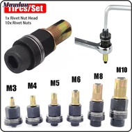 MUNDAN 11Pcs/Set Hand Rivet Nut, For Rivet Nut Torch Mandrel Staple Manual Riveter Tool, with Rivet 