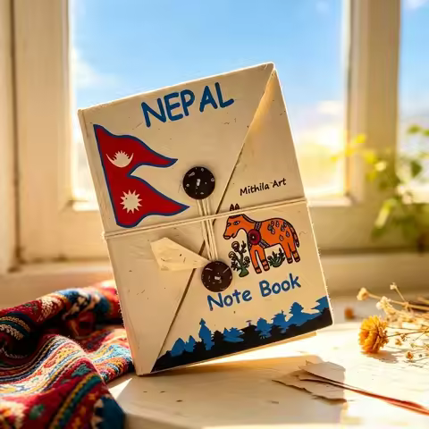 Viral Ins Nepali Lokta Paper Journal, Handmade Herbal Paper Pony Notebook, Eco-Friendly Handcrafted 