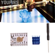 Youpins Ultra Mute 3D Printer TMC2209 V3.1 Stepper Motor Driver Module with Heatsink  Upgraded Repla