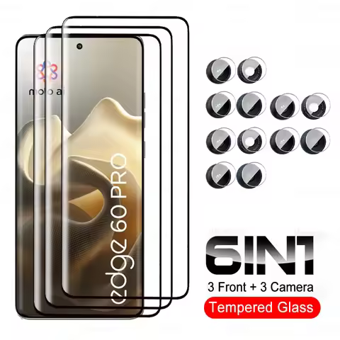 6 in 1 Tempered Glass Curved Cover For Motorola Edge 60 Pro 5G Camera Glass Moto Edge60Pro Edge60 Pr