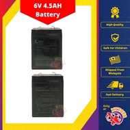 Battery 6V 4.5AH , 6V Adapter Electric Car, Scooter Bike Rechargeable Battery / 6V Bateri Kereta Mai