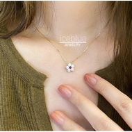 【iceblue】Hot Selling S925 Sterling Silver 14K Gold Plated Flower Pendant Necklace Non Tarnish Jewelr