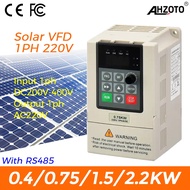 Solar VFD 220V 0.4KW 0.75KW 1.5KW 2.2KW Submersible Pumps Single-phase Motor Speed Controllers Inver