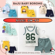 [ Baju Baby Borong ] 3m-5y Baju Murah Baby Boy Singlet Shirt &amp; Pant Baju Budak Lelaki Singlet &amp; Seluar Pendek C2992