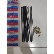 700c fixie bike spokes 283mm long iron contents 36 pcs black silver MAYA