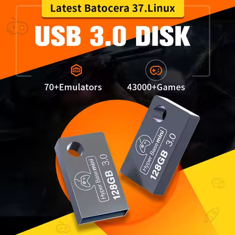 128GB Portable USB 3.0 Disk Latest Batocera 37.Linux System Game Player with 43000+ Games 70+Emulato