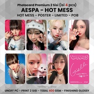 Photocard AESPA HOT MESS JAPAN ALBUM - Photocard PC aespa 2 Sides Kpop Merch Card
