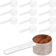 12 Pack Plastic Measuring Scoop, (20 cc, 20ml, 4teaspoon) Long Handle Coffee Scoops to Measure and D