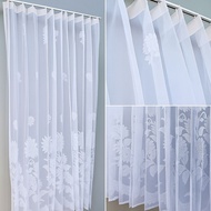 Elegant Floral Patterned Vitrase Curtains - Thin Curtains for Room & Window Dividers