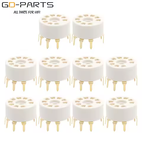 10PCS PCB Mount Plastic 9pin Vacuum Tube Socket for 12AX7 12AT7 12AU7 EL84 6N1 ECC82 ECC83 ECC81 Vin