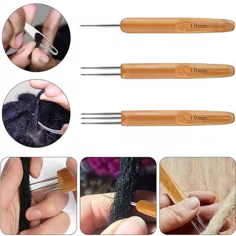 3pcs/set Dreadlock Needle Crochet Hook For Dread Hair Dreadlocks Accessories Hook Needle For Crochet
