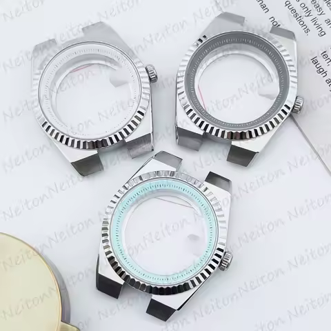 40mm Design Silver Case Sapphire Glass is Suitable For NH35 NH36 Miyota 8215 821a Movement.