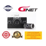 GNET L2 - 2 Channel Full HD Dashcam Front & Rear Camera / Dash Camera / ADAS / Dash Cam