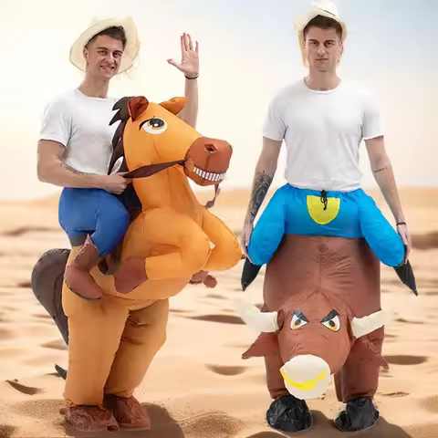 Fun Inflatable Cowboy Costume for Halloween Christmas Carnival Party Role Play Chasing Game Spanish 