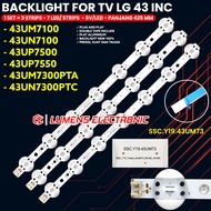 LG 43 INC LED TV BACKLIGHT 43UN7100 43UM7100 43UM7300 43UP7500 43UP7550 43UM7300PTA 43UN7300PTC 7K
