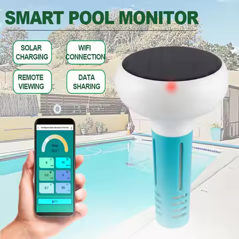 Tuya ZigBee Intelligent Chlorin Meter 7IN1 PH ORP Total Dissolved Solids Salinity Temp CL Test Meter