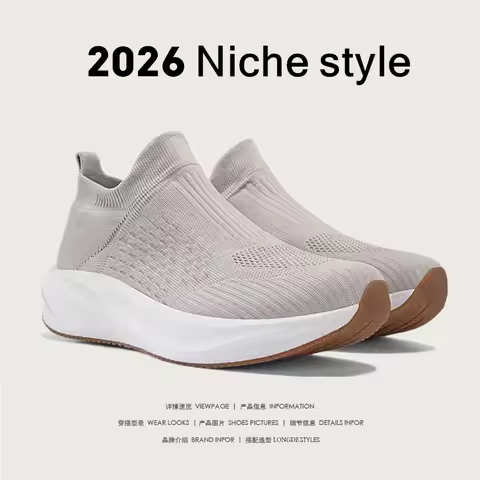 Unisex Slip on Sock Running Shoes Breathable Knit Mesh Sneakers Lightweight CushionThick SoleNonSlip