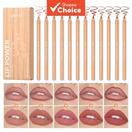 Natural Wood Lip Liner Set, Long-Lasting Matte Finish, Non-Fading, Easy Application, Enhances Skin T