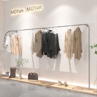 Wall-Mounted and Floor-Standing Brushed Wall Display Rack Display Rack Clothes Rail Stainless Steel 