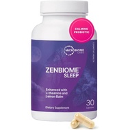 Microbiome Labs Zenbiome Sleep - L Theanine Supplement with Lemon Balm Extract & Probiotics with Bif