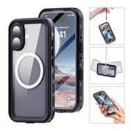 iPhone 16/16 Plus/16 Pro/16 Pro Max Waterproof CaseSnowproof Dustproof Shockproof Built-in Screen Pr