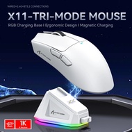 Attack Shark X11 Wireless Mouse Paw3311 22000DPI Buletooth Three Mode Rgb Charging Dock Lightweight 