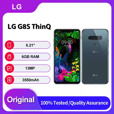 Original Unlocked LG G8S ThinQ G810EAW Dual SIM 128GB 6GB RAM 6.21 inches Fingerprint Bluetooth Mobi