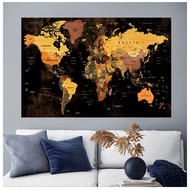 Globe Map of The World National Flags Canvas Painting Culture Travel Supplies Wall Art Prints Poster