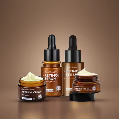 Skin Care VIBRANT GLAMOUR Retinol Face Eye Cream Serum Facial Skin Care 4PCS/Set
