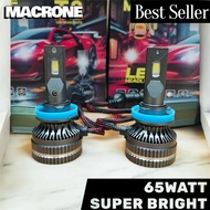 Car LED headlamp fog lamp H11 H7 H4 H1 HB3 HB4 HIR2 LED MACRONE T8 65W Super Bright 1 year warranty