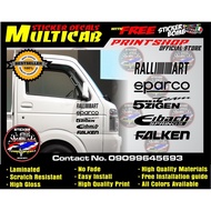 ◹ ◿ ✗ Multicab Car door sticker decals, cut-out durable & high quality